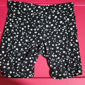 Black Floral Print Shorts